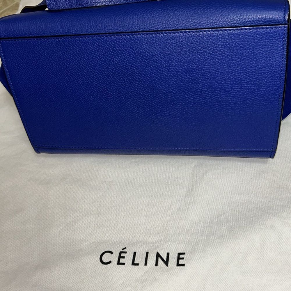 Authentic Celine Leather/Calfskin Suede Trapeze Indigo Shoulder/Top Hand… - Picture 5 of 17